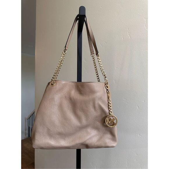 Michael Kors Handbags - Michael Kors Beige and Gold Medium Shoulder Bag Purse